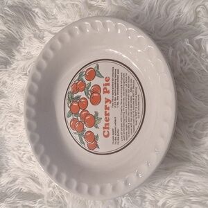 Cherry Pie plate with recipe